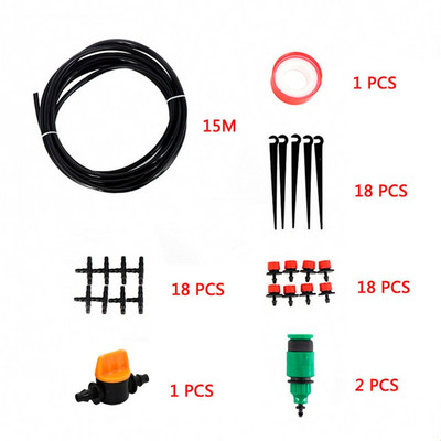 5M-50M Автоматични градински комплекти за микро капково напояване Комплекти за поливане Система за поливане Регулируем капкомер Направи си сам Градинско поливане