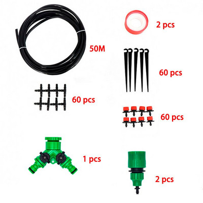 5M-50M Автоматични градински комплекти за микро капково напояване Комплекти за поливане Система за поливане Регулируем капкомер Направи си сам Градинско поливане