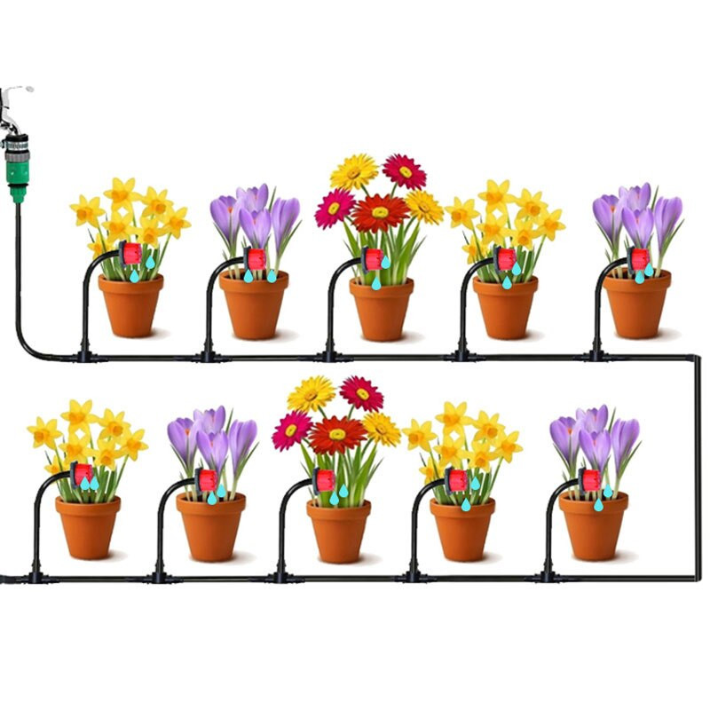 5M-50M Автоматични градински комплекти за микро капково напояване Комплекти за поливане Система за поливане Регулируем капкомер Направи си сам Градинско поливане