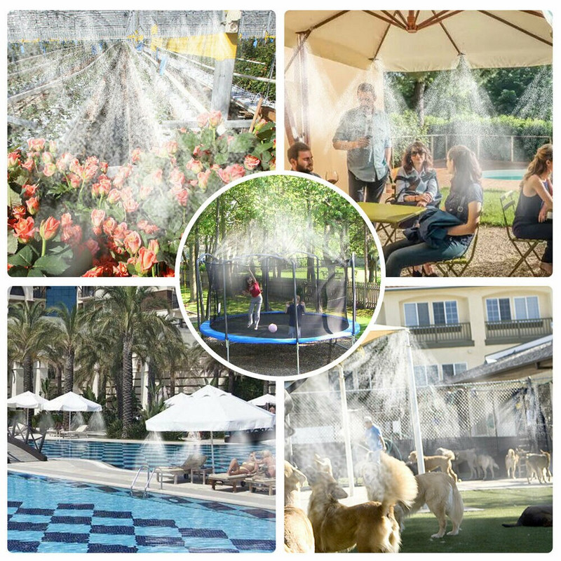 10M kültéri vízpermet hűtőrendszer Növények Sprinkler Hidratáló Poreltávolítás Fogger kerti kellékek öntözőeszköz