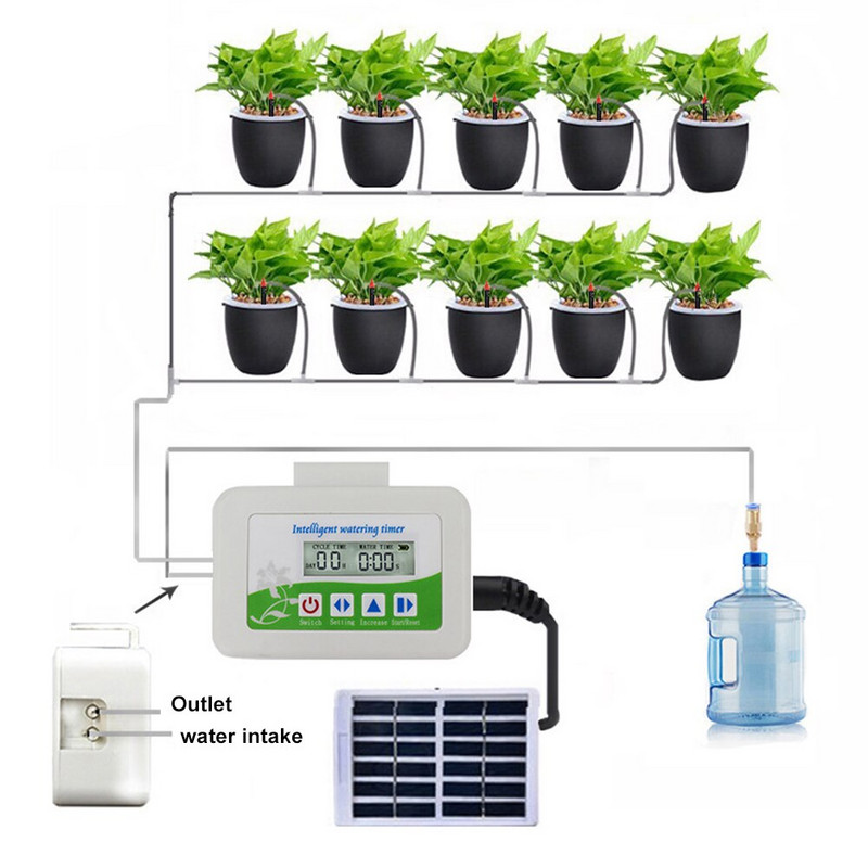 Pompă inteligentă de apă Instrumente solare de grădină Dispozitiv de udare automat Irigare prin picurare automată Plante de apă în ghiveci Sistem inteligent de picurare Mister