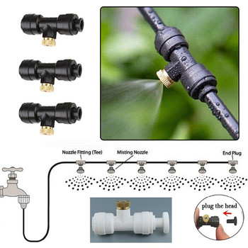 10 Set Mist Fog Nozzle Kit Mister Fogger Nozzles Sprayer with Fitting for Patio Misting Spray Water Cooling System Outdoor Garden