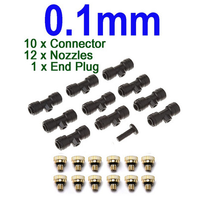 Kit de 10 set de duze pentru ceață pentru ceață Mister Fogger Duze pentru pulverizator cu fiting pentru terasa Sistem de răcire cu apă pulverizată cu pulverizare grădină în aer liber