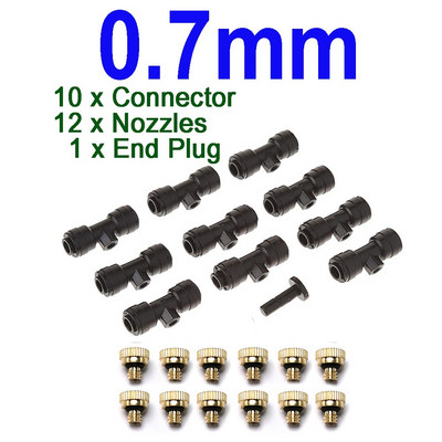 Kit de 10 set de duze pentru ceață pentru ceață Mister Fogger Duze pentru pulverizator cu fiting pentru terasa Sistem de răcire cu apă pulverizată cu pulverizare grădină în aer liber