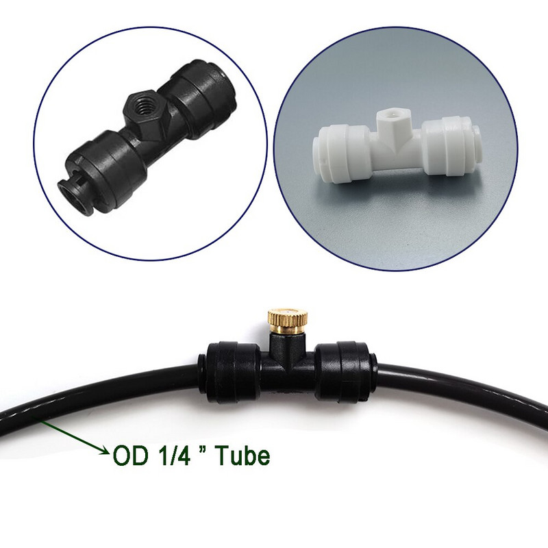 Kit de 10 set de duze pentru ceață pentru ceață Mister Fogger Duze pentru pulverizator cu fiting pentru terasa Sistem de răcire cu apă pulverizată cu pulverizare grădină în aer liber