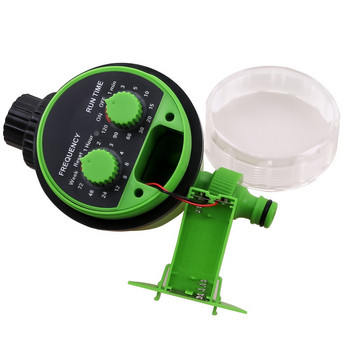 Yardeen Електронен таймер за вода със сферичен кран с два циферблата Автоматичен градински контролер за напояване със стикер на Русия #21025-зелен