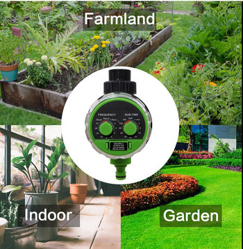 Yardeen Two Dial Electronic Water Timer Ball Valve Garden Controller Automatic Irigation with Russia Αυτοκόλλητο #21025-πράσινο