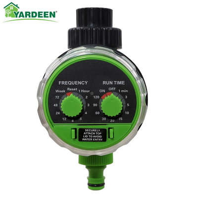 Yardeen Two Dial Electronic Water Timer Ball Valve Garden Controller Automatic Irigation with Russia Αυτοκόλλητο #21025-πράσινο