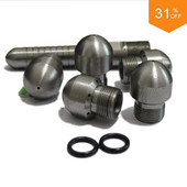 Aukšto slėgio plovimo išleidimo vamzdžių valymo antgalių rinkiniai Kanalizacijos purkštukas vandens purškimo antgalis Rotacinis kanalizacijos valymo antgalis kanalizacijos antgalis