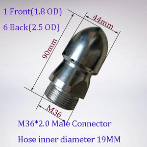 Aukšto slėgio plovimo išleidimo vamzdžių valymo antgalių rinkiniai Kanalizacijos purkštukas vandens purškimo antgalis Rotacinis kanalizacijos valymo antgalis kanalizacijos antgalis