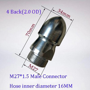 Aukšto slėgio plovimo išleidimo vamzdžių valymo antgalių rinkiniai Kanalizacijos purkštukas vandens purškimo antgalis Rotacinis kanalizacijos valymo antgalis kanalizacijos antgalis