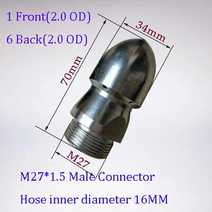Aukšto slėgio plovimo išleidimo vamzdžių valymo antgalių rinkiniai Kanalizacijos purkštukas vandens purškimo antgalis Rotacinis kanalizacijos valymo antgalis kanalizacijos antgalis