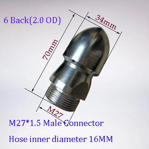 Aukšto slėgio plovimo išleidimo vamzdžių valymo antgalių rinkiniai Kanalizacijos purkštukas vandens purškimo antgalis Rotacinis kanalizacijos valymo antgalis kanalizacijos antgalis