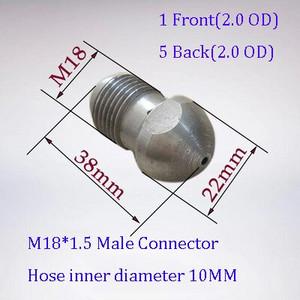 Aukšto slėgio plovimo išleidimo vamzdžių valymo antgalių rinkiniai Kanalizacijos purkštukas vandens purškimo antgalis Rotacinis kanalizacijos valymo antgalis kanalizacijos antgalis