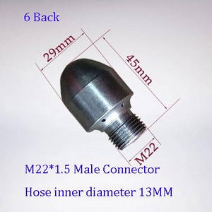 Aukšto slėgio plovimo išleidimo vamzdžių valymo antgalių rinkiniai Kanalizacijos purkštukas vandens purškimo antgalis Rotacinis kanalizacijos valymo antgalis kanalizacijos antgalis
