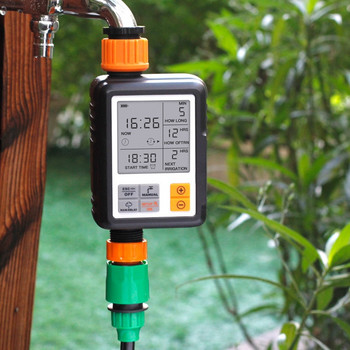 Автоматичен таймер за поливане на градината, голям екран, контролер за напояване, работещ с батерии, водоустойчив цифров таймер
