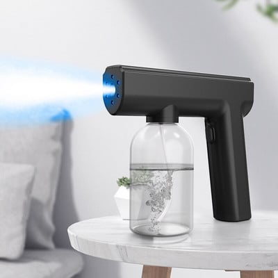 300 ml hordozható nano elektromos sterilizáló permetezők porlasztó fertőtlenítő köd gép USB újratölthető kék fény szórópisztoly