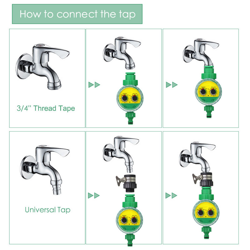 Temporizator de apă de grădină pentru casă, interior, exterior, controler de irigare temporizată, aspersoare automată, supapă programabilă, furtun electronic de robinet