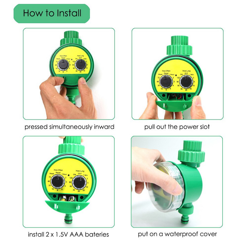 Temporizator de apă de grădină pentru casă, interior, exterior, controler de irigare temporizată, aspersoare automată, supapă programabilă, furtun electronic de robinet