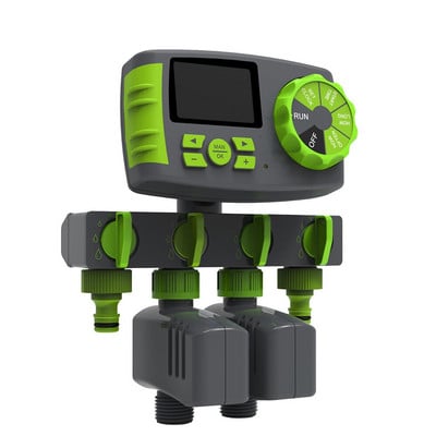 Aqualin automatski 4-zonski sustav navodnjavanja Tajmer za navodnjavanje Sustav kontrolera vrtnog vremena za vodu s 2 solenoidna ventila #10204