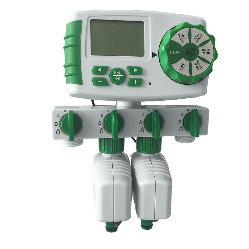 Aqualin automatski 4-zonski sustav navodnjavanja Tajmer za navodnjavanje Sustav kontrolera vrtnog vremena za vodu s 2 solenoidna ventila #10204