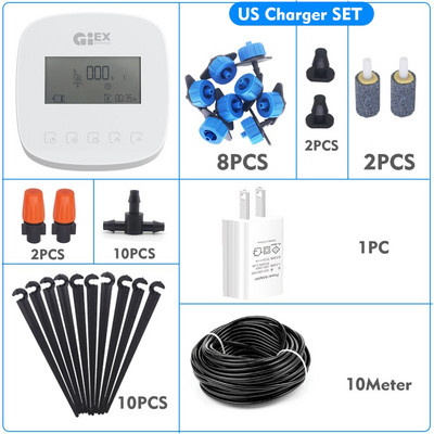 WIFI dvigubo siurblio lašelinio laistymo sistema sodo automatinio laistymo įrenginio laikmatis Ličio baterija saulės baterijos įkrovimas Tuya Smart Life