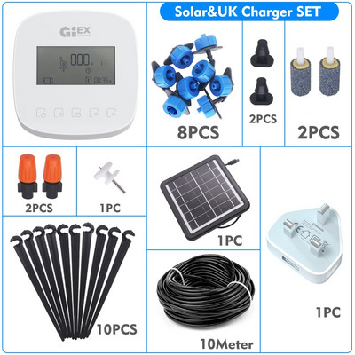 WIFI dvigubo siurblio lašelinio laistymo sistema sodo automatinio laistymo įrenginio laikmatis Ličio baterija saulės baterijos įkrovimas Tuya Smart Life