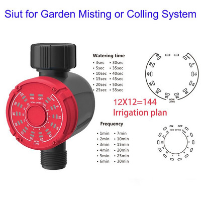 Párásító hűtés Kerti öntözés időzítő Automata elektronikus vízidőzítő Otthoni kert Rövid időre öntözés időzítő vezérlőrendszer