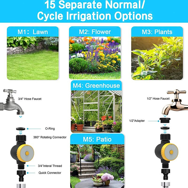 ÚJ Érkezések Garden Smart Water Timer IP55 Wifi locsolótömlő időzítő Automata csepegtető öntözés öntözés időzítő vezérlő szelep