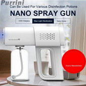 380 ml belaidis nanopurškimo pistoletas USB įkraunamas rankinis mėlynos šviesos garų dezinfekavimo pistoletas namų sodui
