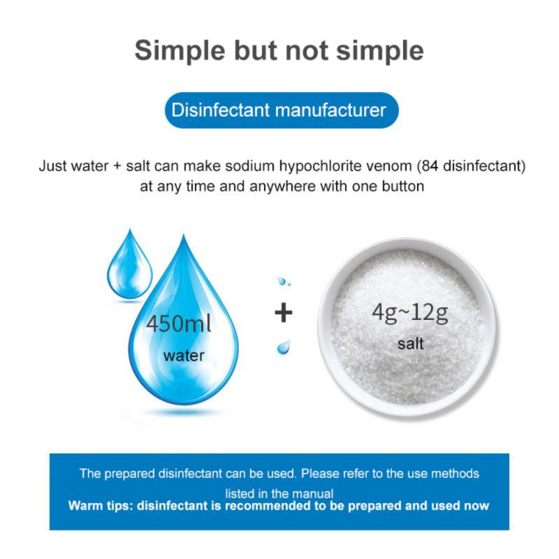Pulverizator dezinfectant Generator de dezinfectanți de casă Spray Dispozitiv electric de sterilizare a apei cu acid hipocloros