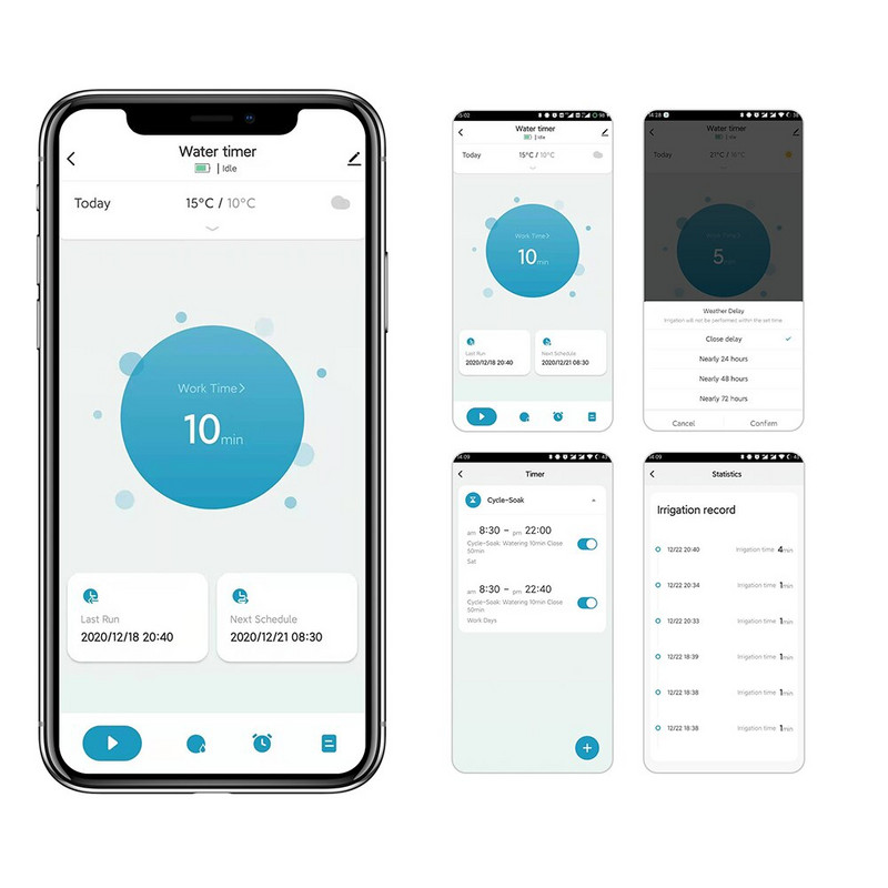Smart Water Valve Kerti öntözőrendszer Intelligens kerti öntözés időzítő Wifi Automata csepegtető öntözés vezérlő
