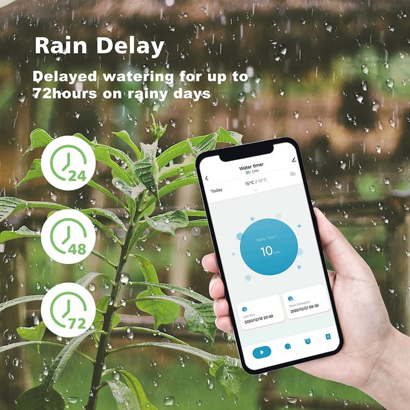 Smart Water Valve Kerti öntözőrendszer Intelligens kerti öntözés időzítő Wifi Automata csepegtető öntözés vezérlő