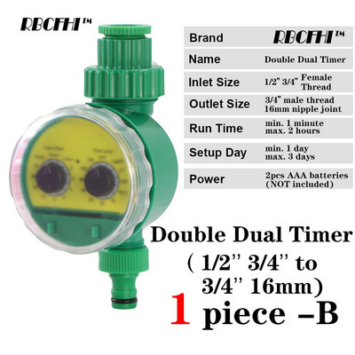 RBCFHI 6 féle kerti vízidőzítő esőérzékelő napelemes programozható automatikus elektronikus LCD kijelző otthoni kerti vízidőzítő