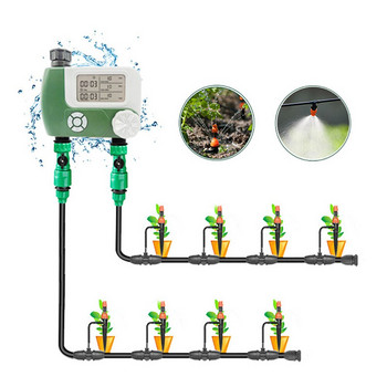 Градински таймер за вода, поливане, напояване, програматор с 2 изхода, автоматични програмируеми селскостопански цифрови маркучи, таймери за кранове