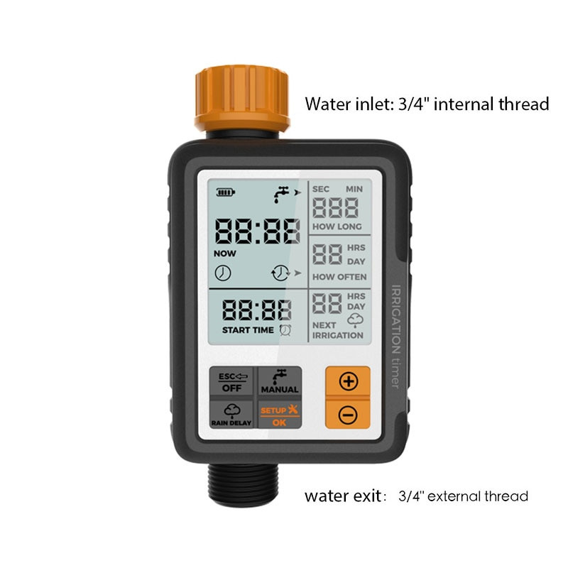 Temporizator electronic automat de apă Controler de stropire cu ecran LCD Temporizator de grădină în aer liber Temporizator de udare Instrument de control de irigare