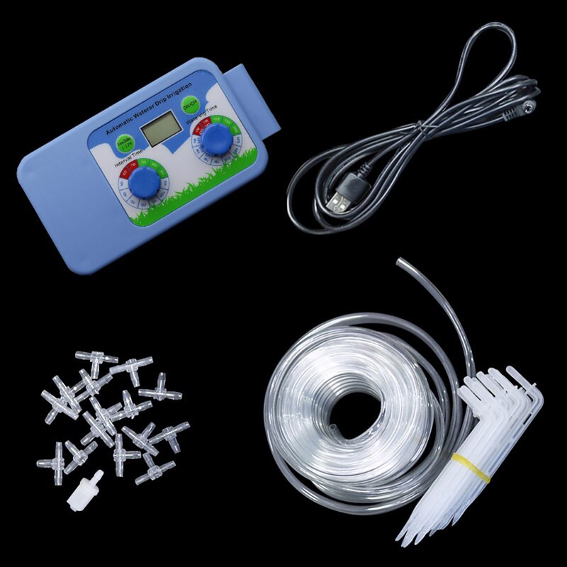 Set de irigare cu afișaj electronic cu LED automat Temporizator de udare a plantelor Controler electronic Temporizator de apă pentru grădină Birou acasă 1 set