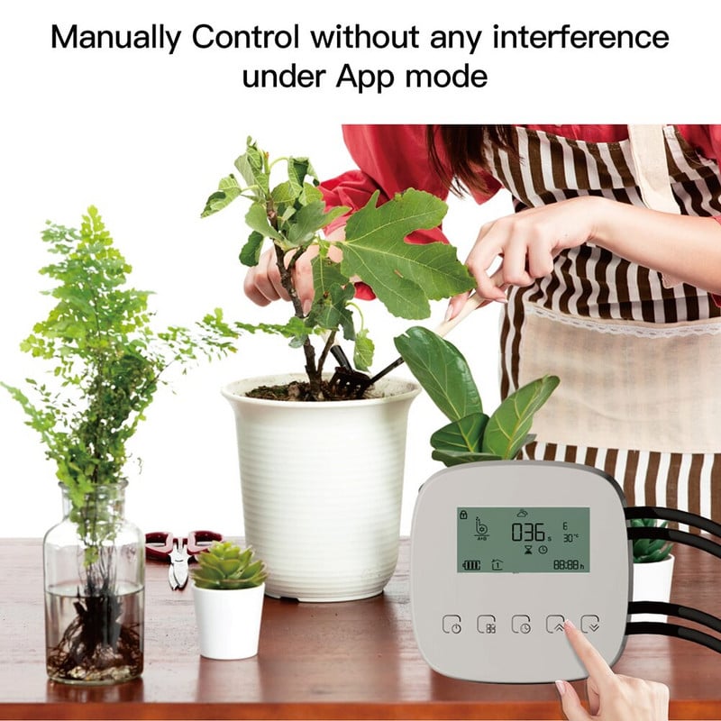 Tuya WiFi intelligens kettős szivattyús rendszer 550 ml/perc automata öntözőgép szerszámkészlet öntözőrendszer készlet 5+1+1 programozható