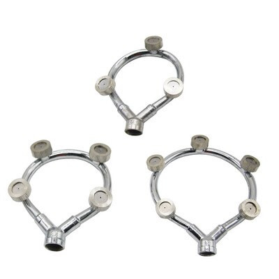 Nerūdijančio plieno kelių galvučių apvalus purškiamas antgalis žiedinė purkštuvo galvutė mobiliam purkštuvui grybas sodo vandens rūkui