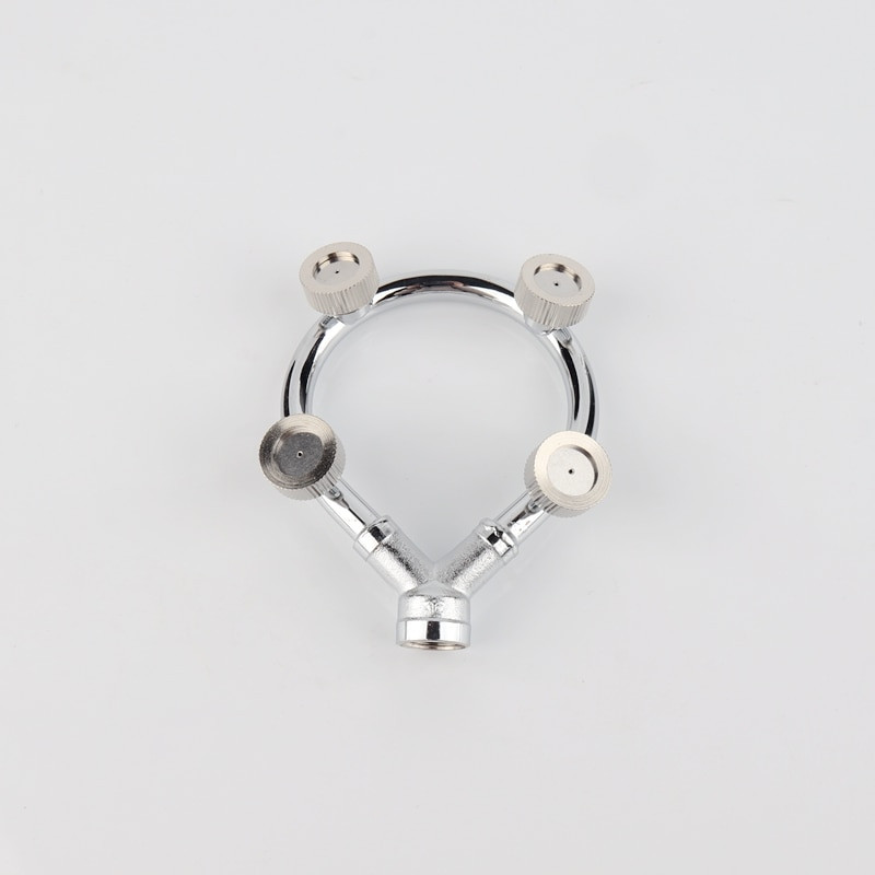 Nerūdijančio plieno kelių galvučių apvalus purškiamas antgalis žiedinė purkštuvo galvutė mobiliam purkštuvui grybas sodo vandens rūkui