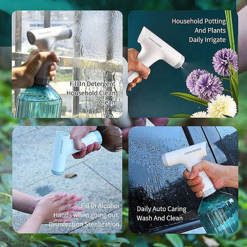 Adapator electric portabil de 900 ml Pulverizator electric de gradina, reincarcabil prin USB, pulverizator de apa cu abur Nano, cutie de udat automata