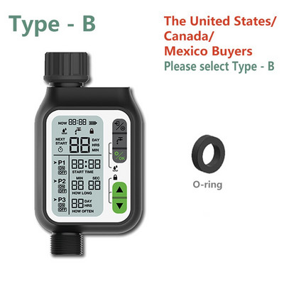 Skaitmeninis laistymo vandens laikmatis Sodo lašelių priedai Purkštuvų laikmačio programa Išmanusis lietaus jutiklis Visą sezoną Naudojimas lauke