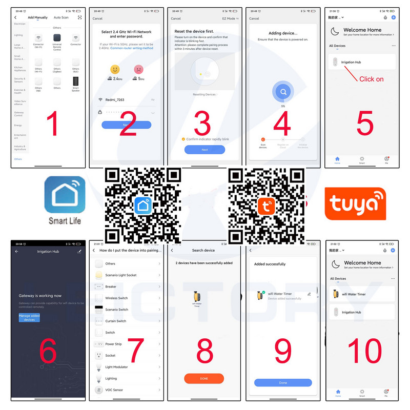 Wifi Tuya, automată, pentru casă inteligentă, programabilă prin picurare, udare, udare, temporizator, sistem de controler, valvă de programare pentru grădină