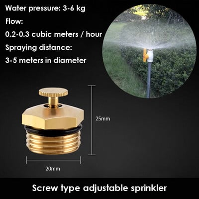 Állítható szórófej Kerti mezőgazdasági permetező permetező fúvóka nagynyomású víz öntöző sprinkler szerelvények tartozékok