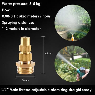 Állítható szórófej Kerti mezőgazdasági permetező permetező fúvóka nagynyomású víz öntöző sprinkler szerelvények tartozékok