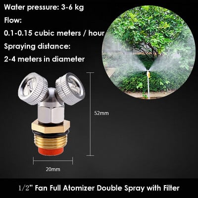 Állítható szórófej Kerti mezőgazdasági permetező permetező fúvóka nagynyomású víz öntöző sprinkler szerelvények tartozékok