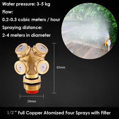 Állítható szórófej Kerti mezőgazdasági permetező permetező fúvóka nagynyomású víz öntöző sprinkler szerelvények tartozékok