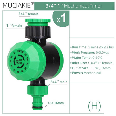 MUCIAKIE A típusú napelemes golyóscsap időzítők otthoni kert öntözés öntözés automata vezérlő vízálló 1/2 3/4'' menet