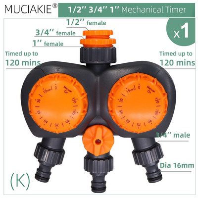 MUCIAKIE A típusú napelemes golyóscsap időzítők otthoni kert öntözés öntözés automata vezérlő vízálló 1/2 3/4'' menet