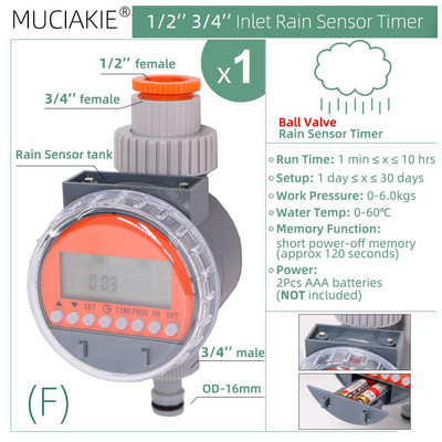 Temporizator de udare a grădinii Senzor de ploaie rezistent la apă Controler de irigare Supapă digitală automată programabilă Instrument pentru sistem de picurare a plantelor